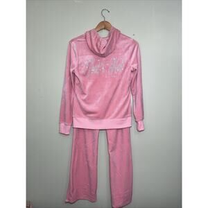 Paris Hilton Y2K Style Track Suite Bling Rhinestones “That’s Hot” Light Pink